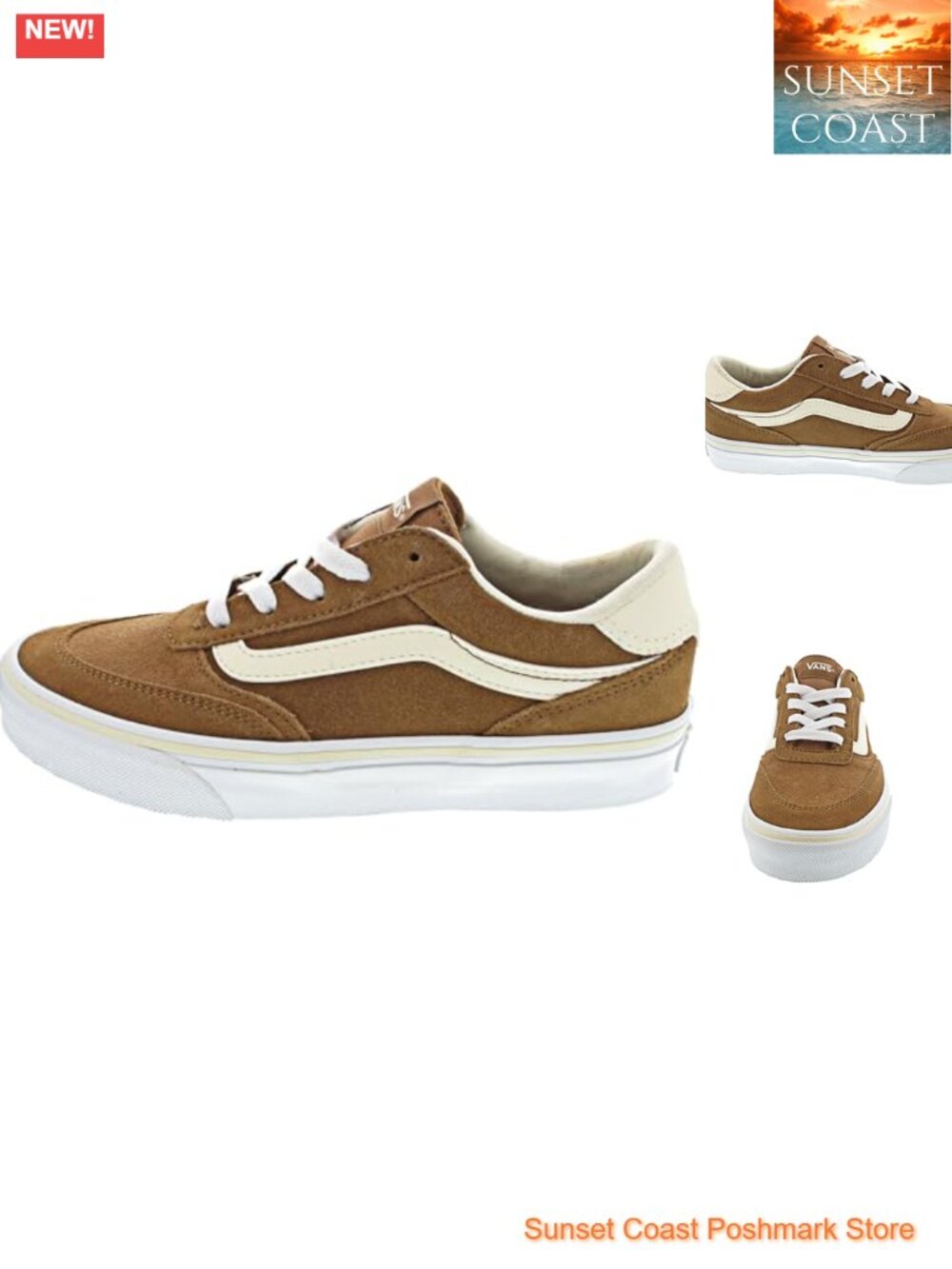 Vans Brooklyn LS Low Top Suede Canvas Sneakers Womens Lace Up Fashion Shoes